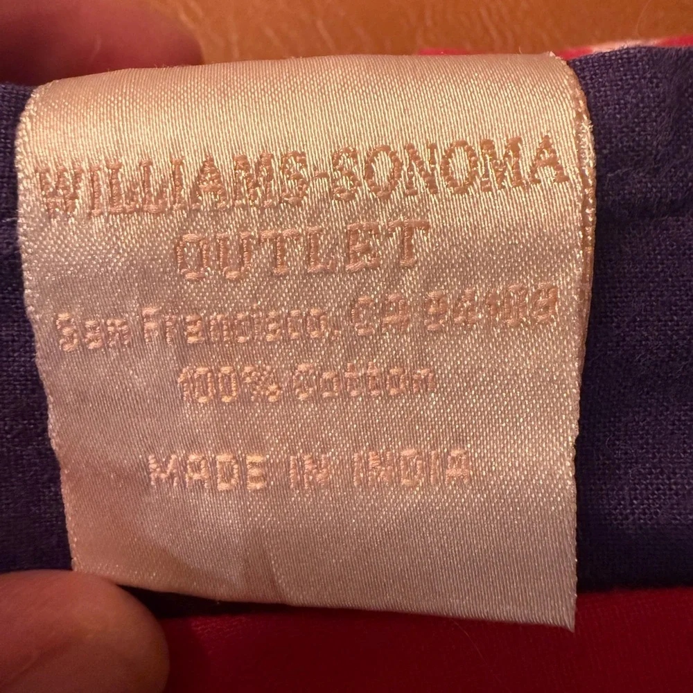 Vintage Williams Sonoma Rooster Script Red Tablecloth